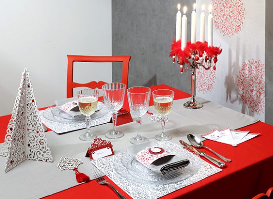 table Barok Noël rouge